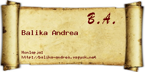 Balika Andrea névjegykártya