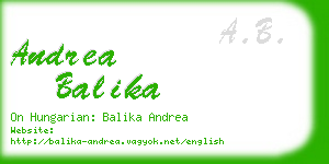 andrea balika business card